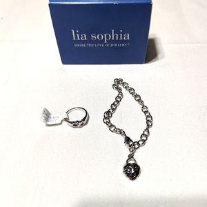 New Lia Sophia child's bracelet and ring heart design